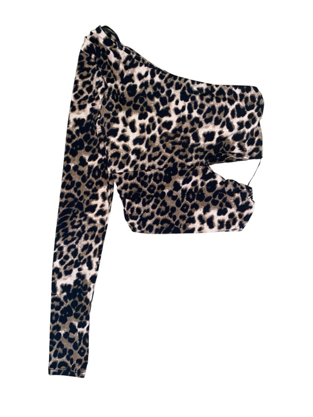 🆕 Mixed Threads • Leopard Print • One-Shoulder • Crop Top • Cut Out • XS Top